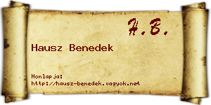 Hausz Benedek névjegykártya